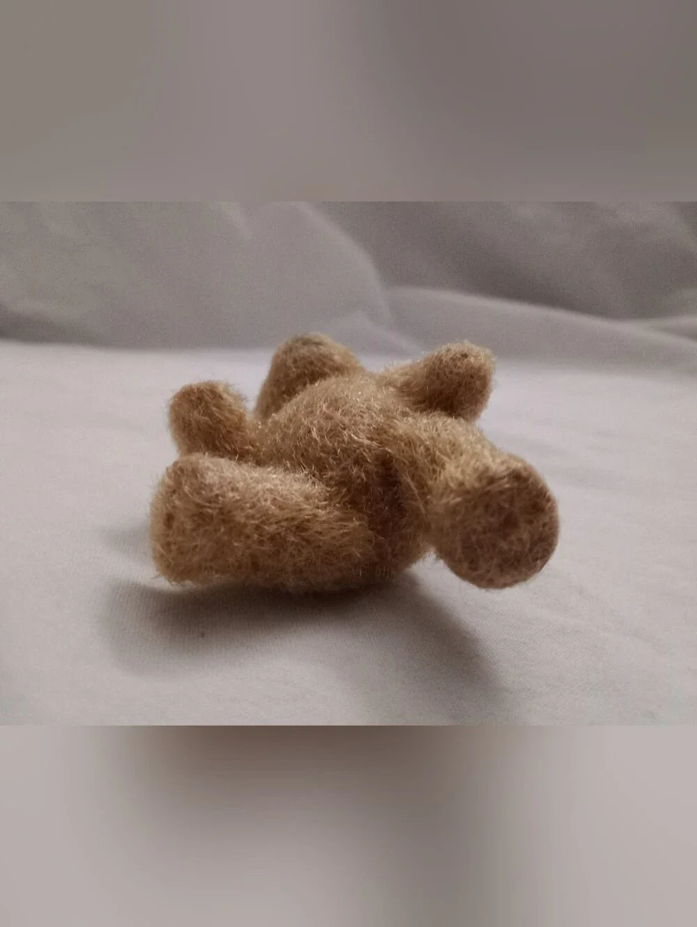 Vintage Dollhouse Teddy Bear Flocked Posable Toy